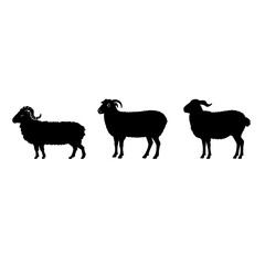Silhouette of a animals side view isolated 