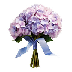 Hydrangea bouquet, bunch isolated on transparent png.