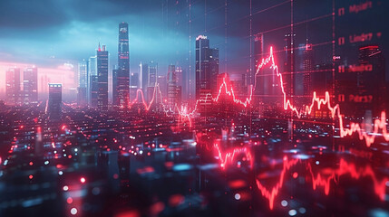 Fototapeta premium Financial growth chart for stock market investment trading. Financial market, stock market concept. Market trend. 