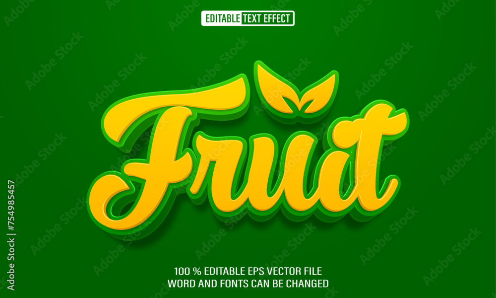 Poster editable 3d text style effect - fruit text effect template