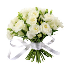 Fototapeta premium Lisianthus bouquet, bunch isolated on transparent png.