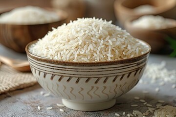 A Basmati rice in white bowl 