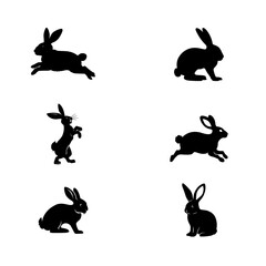 Silhouette of a animals side view isolated 