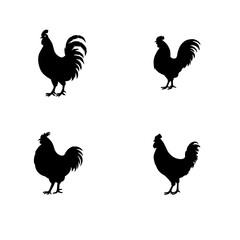 Silhouette of a animals side view isolated 