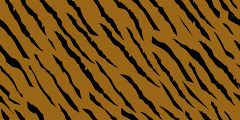 African Endless Zebra. Abstract Grunge Texture. Exotic Hand Pattern Line Seamless Background. Brown Wild Tiger. Black Animal Print. Black Orange Zebra. Stripe Animal Texture. Jungle Animal Pattern.