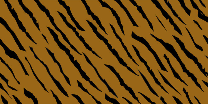 African Endless Zebra. Abstract Grunge Texture. Exotic Hand Pattern Line Seamless Background. Brown Wild Tiger. Black Animal Print. Black Orange Zebra. Stripe Animal Texture. Jungle Animal Pattern.