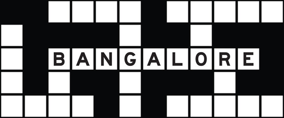 Alphabet letter in word bangalore on crossword puzzle background