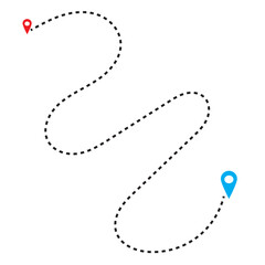 Distance solid icon, navigation and route, map pointer vector graphics.