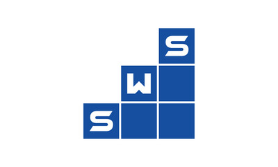 SWS initial letter financial logo design vector template. economics, growth, meter, range, profit, loan, graph, finance, benefits, economic, increase, arrow up, grade, grew up, topper, company, scale