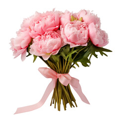 Peony, bouquet, bunch isolated on transparent png.