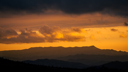 sunset in the mountains