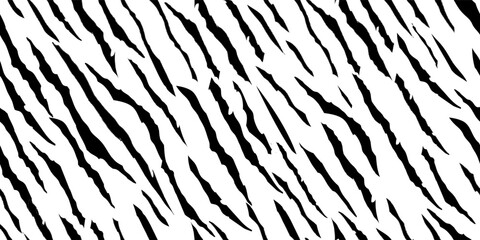 Stripe Vector. African Animal Paint. White Tropical Brush. Black Jungle Tiger. Exotic Snake Giraffe. Vector Pattern. White Wild Tiger. Line Tropical Background. Abstract Grunge Texture. Stripe Pattern
