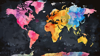 Weltkarte Bunt Welt Globus Map Vektor