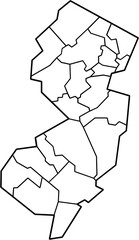 outline drawing of new jersey state map. - 754993801