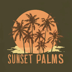 Sunset Palms" serves as more than just a t-shirt design illustration