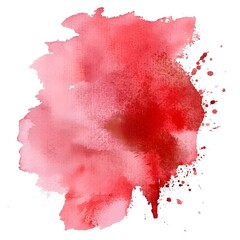 Red and pink watercolor stain on white background