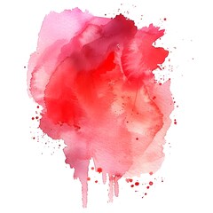Red watercolor stain on white background