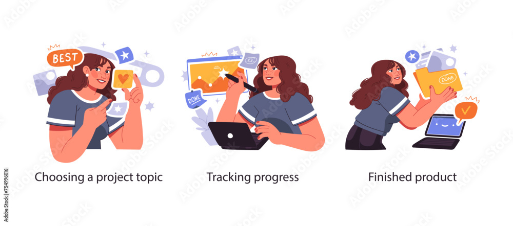 Poster phases of the successful app development - set of business concept illustrations. visual stories col