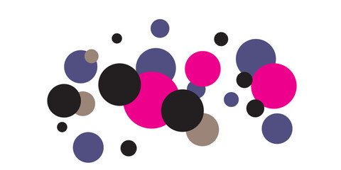 Dark Pink vector red pattern of geometric circles, shapes. Colorful mosaic banner. Geometric background with colored disks.