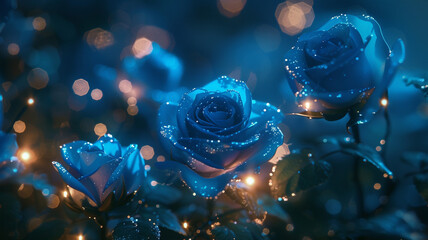 Develop an AI assistant that crafts custom Christmas poems, weaving in imagery of celestial blue roses blooming under a starry sky.