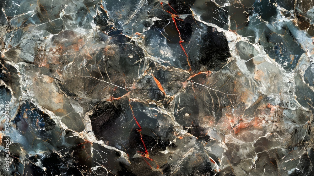 Poster abstract granite texture background in high resolution with intricate interlocking crystals and vein