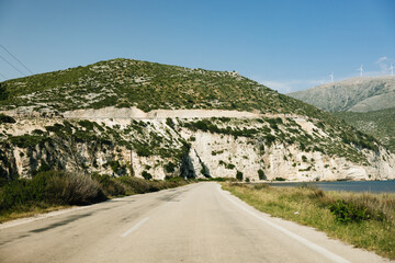 Road in the mountains of Kefalonia, Greece - 755000211