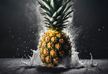 pineapple with splash