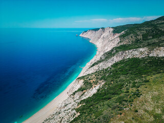 Aerial view of Kefalonia coastline in Greece - 755000683