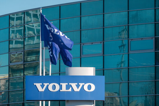 Logo of the Swedish car and truck manufacturer Volvo