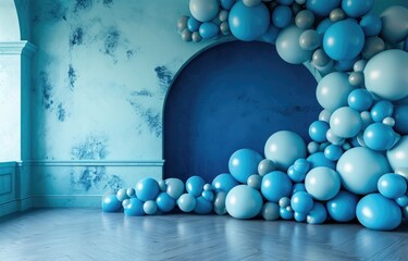 Balloon garland decoration elements. Frame arch for wedding, birthday, anniversary party celebration.