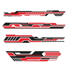 Foto op Plexiglas vector design set collection of car stripes decal lines. car body stickers © rina
