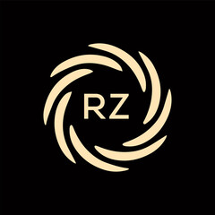 RZ  logo design template vector. RZ Business abstract connection vector logo. RZ icon circle logotype.
