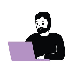 Men are working or doing assignments using laptop