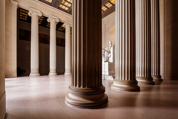 Inside the Lincoln Memorial.