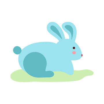 Easter bunny flat cartoon vector