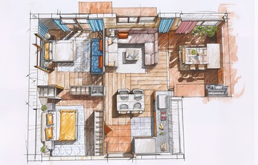 Architectural drawing of a private house