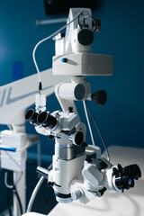Ophthalmic laser system in eye surgery clinic. Laser treatmnet for myopia. The ophtalmology medical...