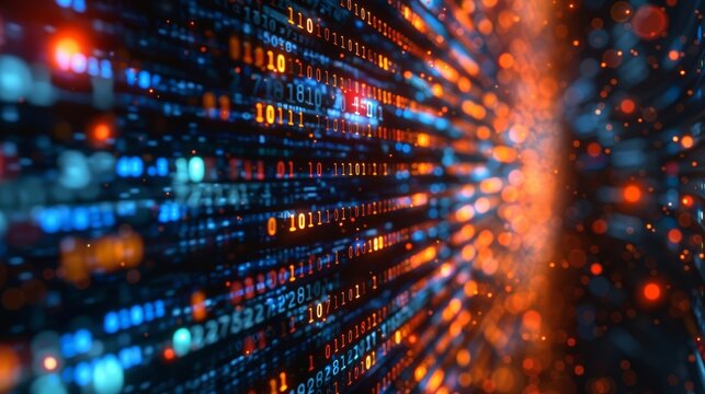 A close-up shot of programming code blurred in bokeh style creates a captivating visual effect, perfect for tech-themed designs.