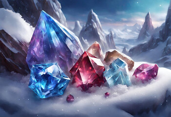 crystal on the snow