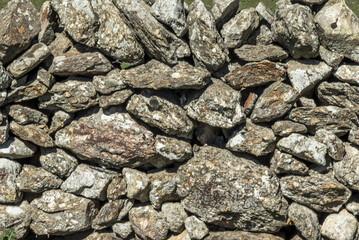 a handmade stone partition wall without cement