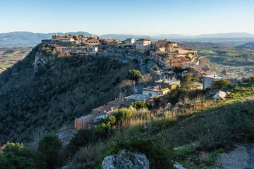 Selbstklebende Fototapeten Panoramic view of Sant'Oreste village, in the Province of Rome, Lazio, Italy. © e55evu