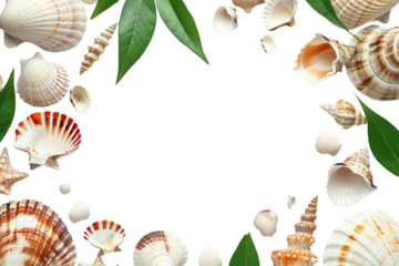 collection of isolated seashells
