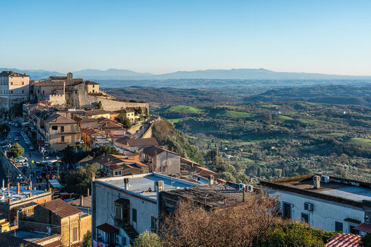 Panoramic view of Sant'Oreste village, in the Province of Rome, Lazio, Italy.