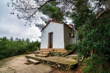 A small orthodox Christian church in the forest