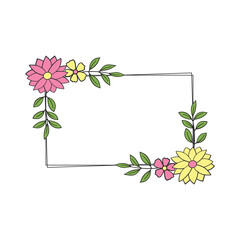 Floral frame with wild flowers