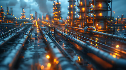 main gas and oil pipelines, large factories
 - obrazy, fototapety, plakaty