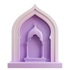 Fototapeta premium light purple icon islamic prayer niche isolated on white 