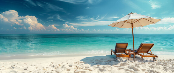 lounge chairs on the beach