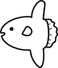 楽しそうに笑顔で泳ぐマンボウ