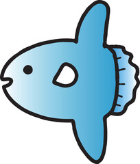 楽しそうに笑顔で泳ぐマンボウ